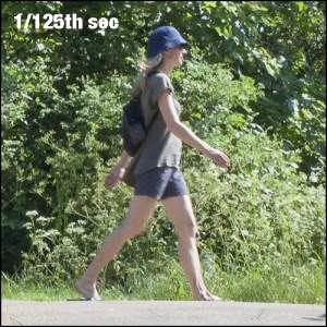 woman walking, 1/250th sec
